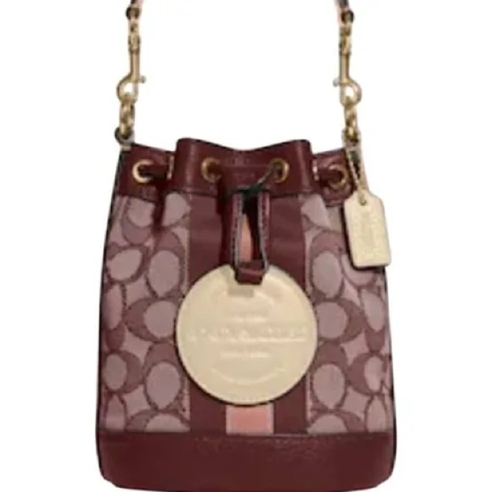 Coach Burgundy and Cream Mini Bag - Picture 12 of 16